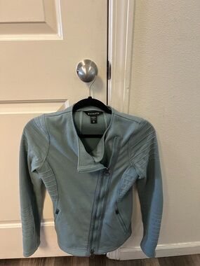 Athleta Moto Jacket Sage Green Zip Up Athletic Jacket Size XS